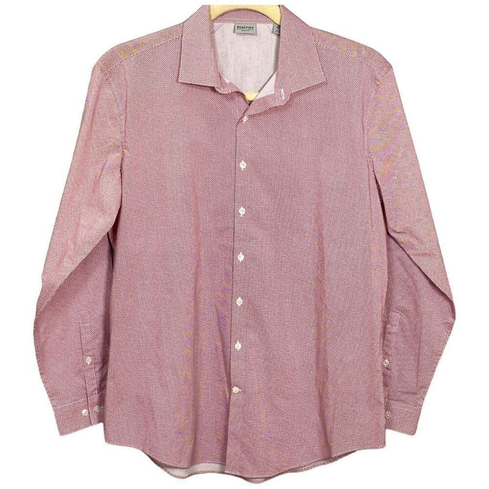 Kenneth Cole Reaction Slim Fit Check Shirt XL - Essential Style Long Sleeve Top